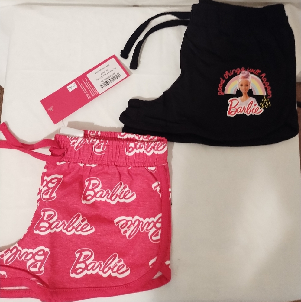 BARBIE SHORTS (BUNDLE DEAL) TWO PAIR, GIRLS SIZE 5-6Y